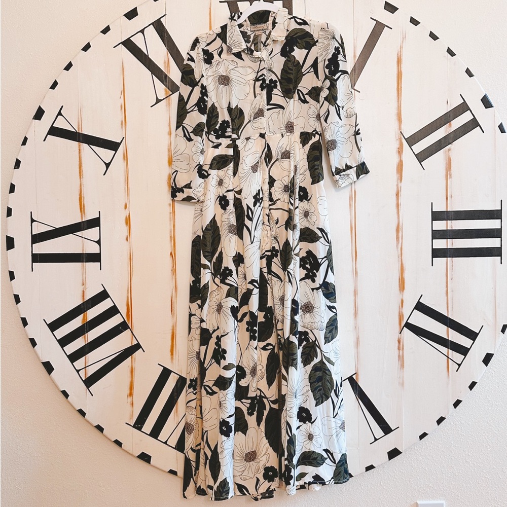 Cream Floral Dress